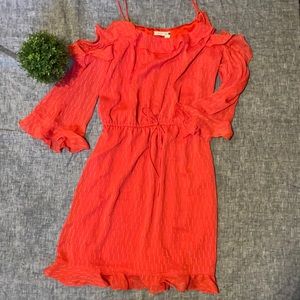 Chelsea & Violet cold shoulder ruffle sleeve dress
